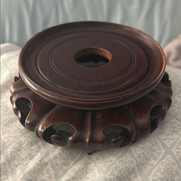 Vintage Chinese Rosewood Carved Vase Stand - Picture 1 of 13